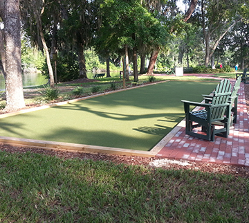 Turf bocce court at retirement community