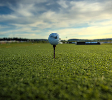 Tee on Green with Golf Ball