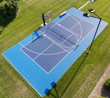 Backyard Multi-Sport Game Court Blue and Green