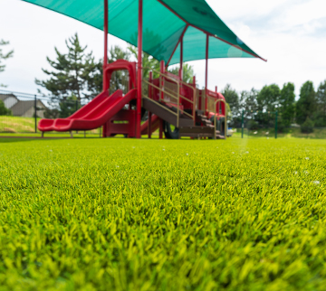 Commercial playground with turf surfacing