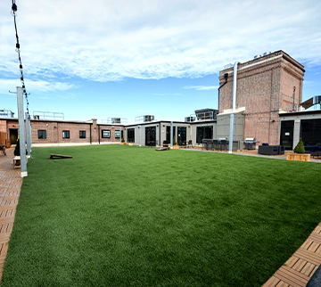Artificial Grass Rooftop patio on commercial rooftop