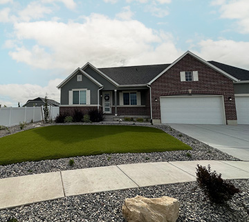 Residential turf lawn