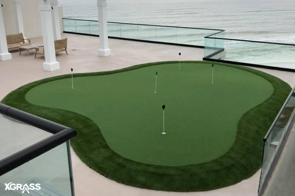 Small putting green on the patio
