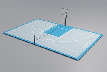 PH-1 Pickleball Half Basketball Court Combo Kit