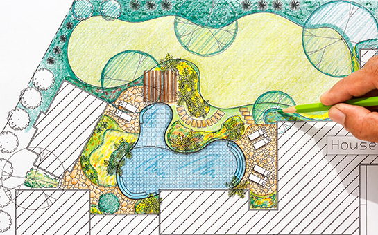 Blueprint for landscaping project
