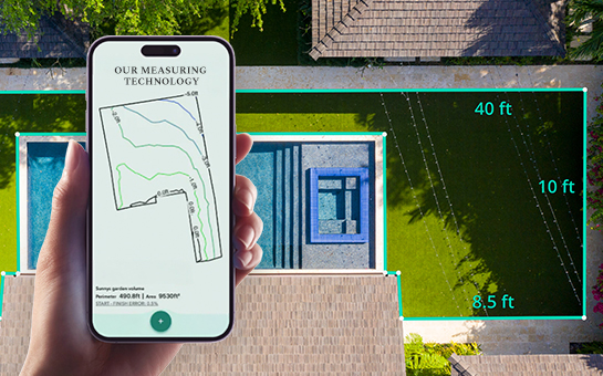 Virtual Measuring for Backyard Artificial Lawn