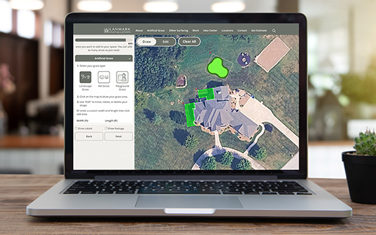 Online estimator tool with virtual measuring for Backyard Artificial Lawn