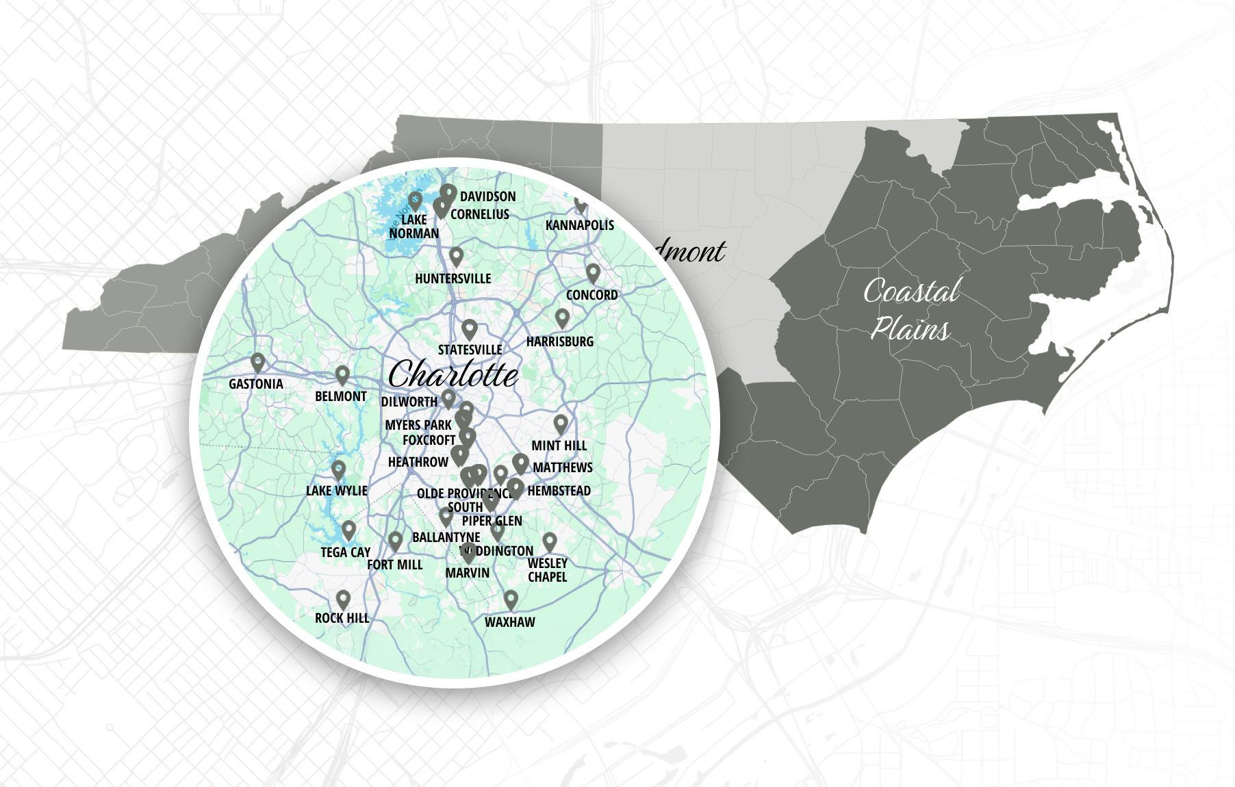 Charlotte North Carolina Turf Installation Service Area
