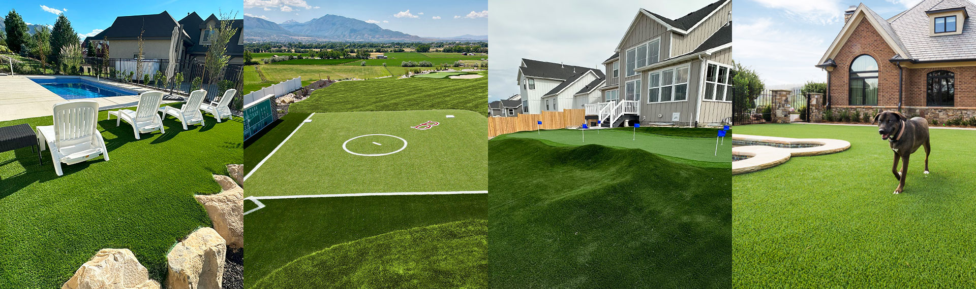 Multiple images of Salt Lake City Utah Synthetic Grass Installations